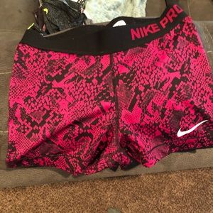 Hot Pink Snake skin Nike Pro Compression Shorts
